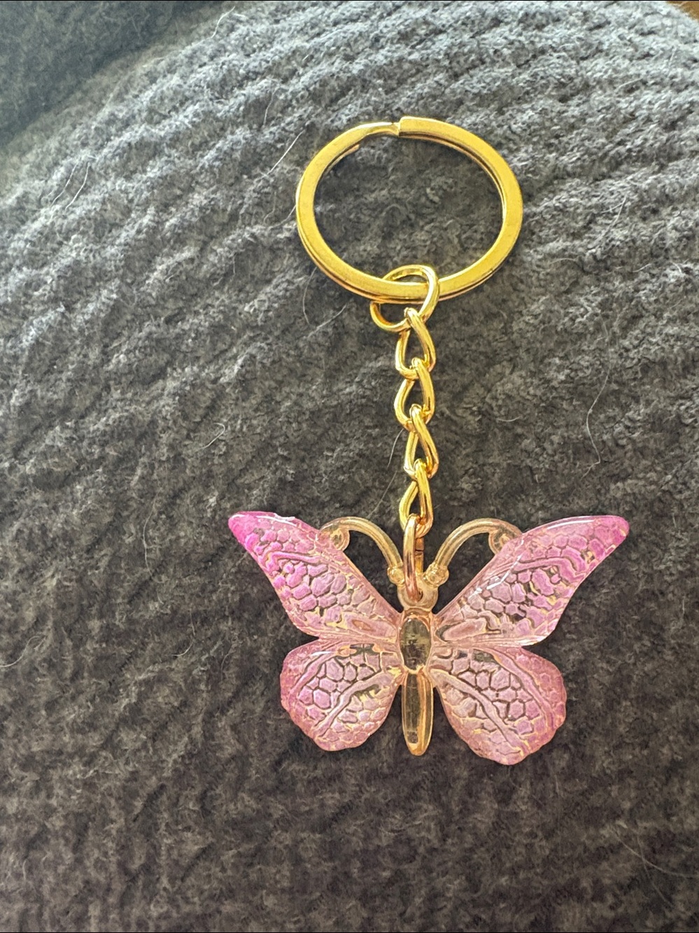 Pink Butterfly Keychain